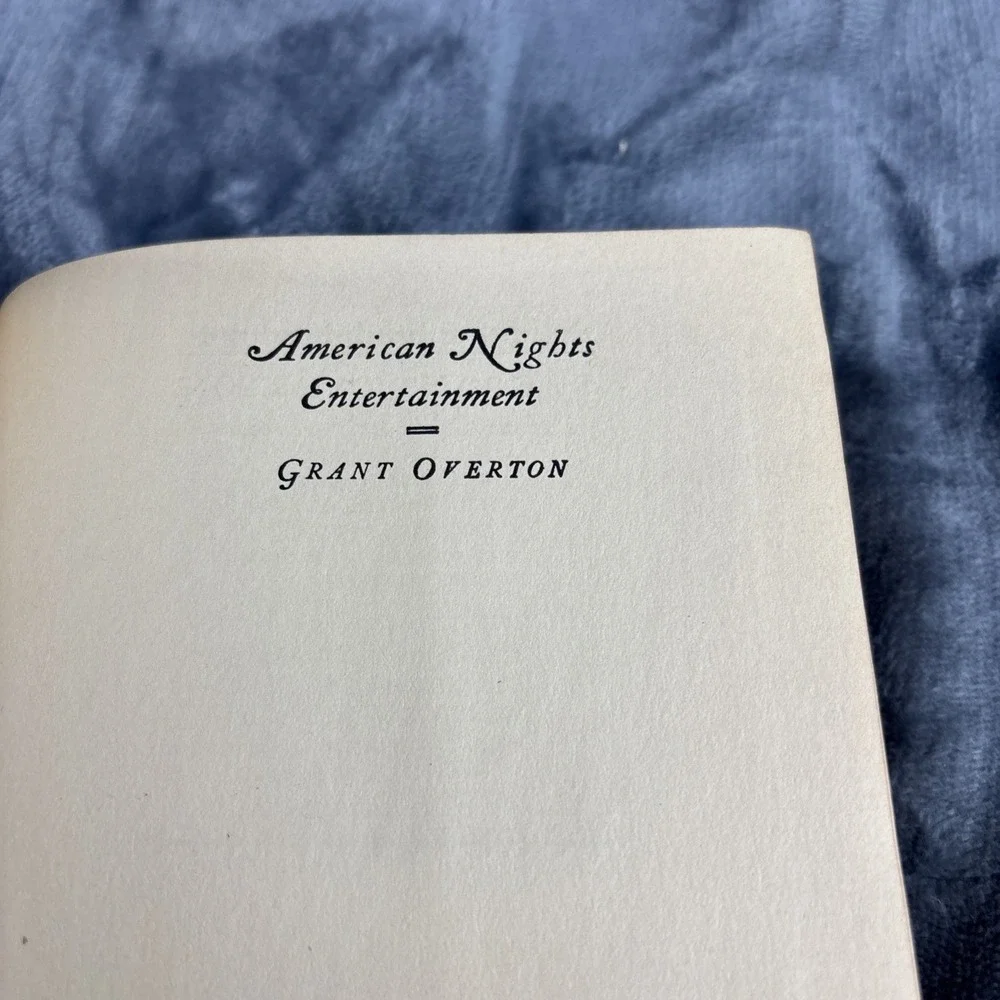 Antique Book American Nights‎ Entertainment 1923 1st edition